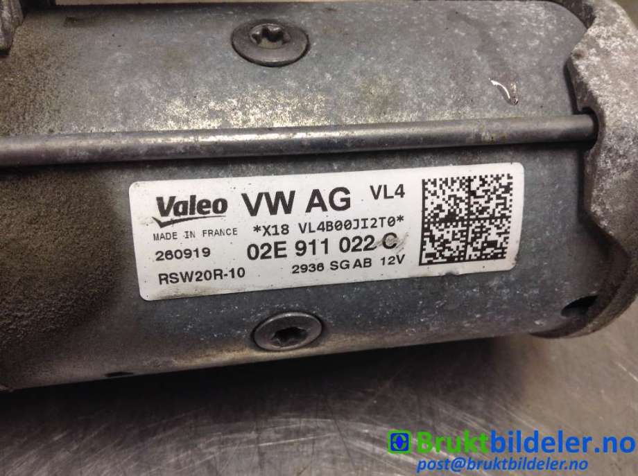 Starter diesel til Škoda Superb 2015-->> (Type III)  (SKODA|02E 911 022 C|RSW20R-10|)