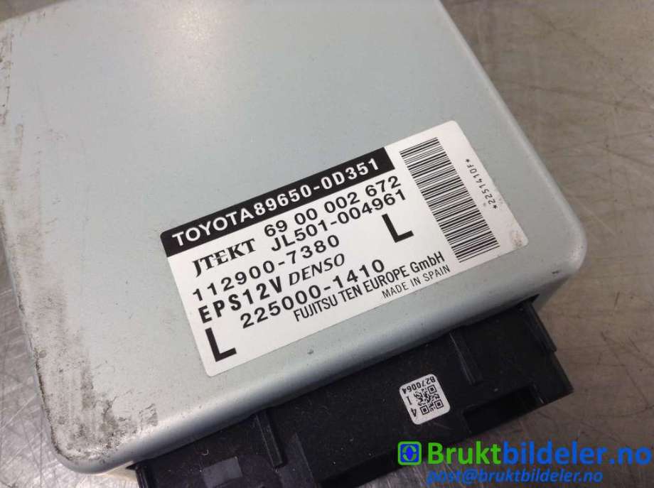 Styreenhet servo til Toyota Yaris 2014-2020 (Type III, Fase 2) (TOYOTA|89650-0D351|112900-7380|69 00 002 672)