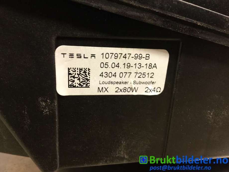 Bilstereo høyttaler til Tesla Model 3 2018-2023 (Fase 1) (TESLA|1079747-99-B|)