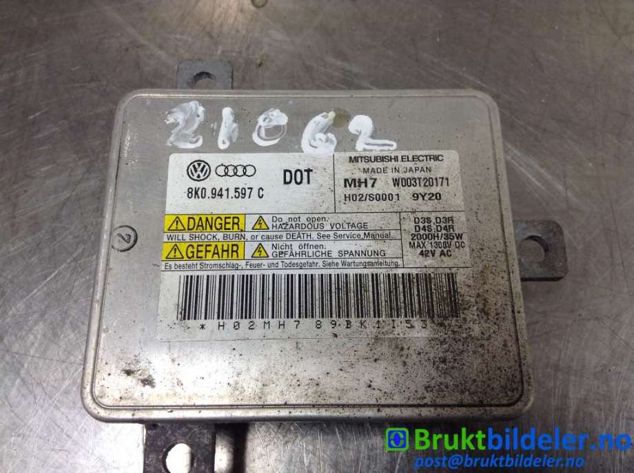 Styreenhet xenon/ballast til Audi A3 2009-2012 (Type II, Fase 2)  (AUDI|8K0 941 597 C|W003T20171|)