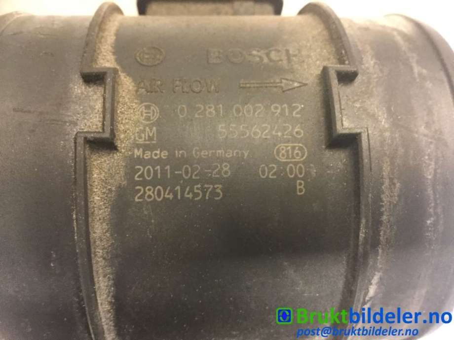 Luftmengde/luftmassemåler til Opel Insignia A 2009-2014 (OPEL|55562426|0 281 002 912|)