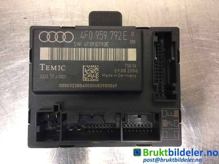 Styreenhet dør venstre foran til Audi A6 2005-2008 (Type III, Fase 1) (C6) (C6) (AUDI|4F0 959 792 E|)