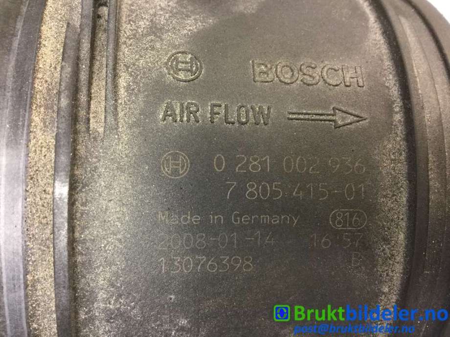 Luftmengde/luftmassemåler til BMW 5-Serie 2003-2010 (E60/E61) (E60/E61) (BMW|7 805 415-01|0 281 002 936|)