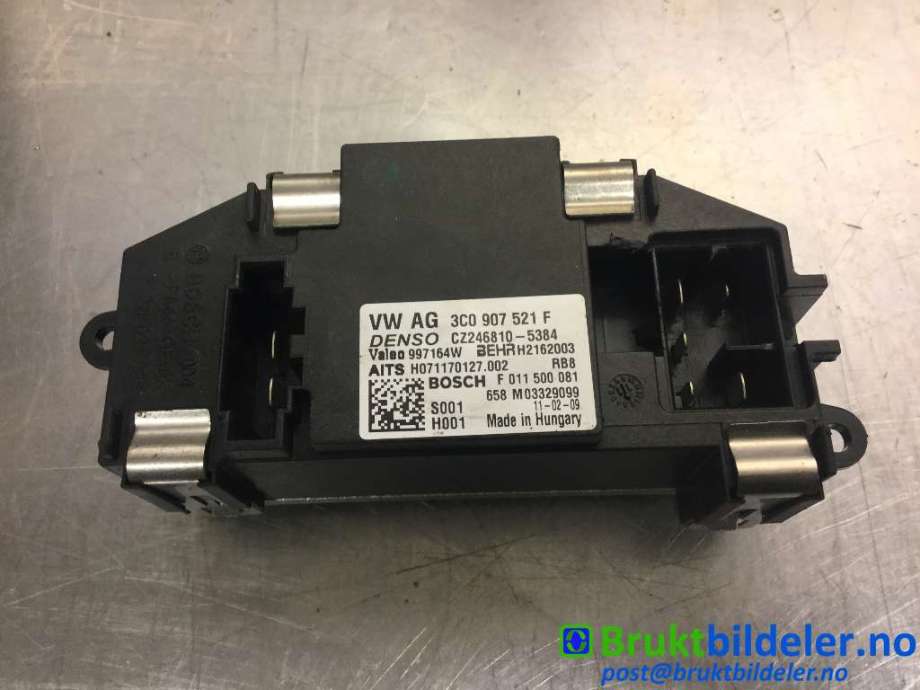 Varmeapparat motstand til VW Tiguan 2011-2016 (Type I, Fase 2)  (VOLKSWAGEN|3C0 907 521 F|CZ246810-5384|F 011 500 081)
