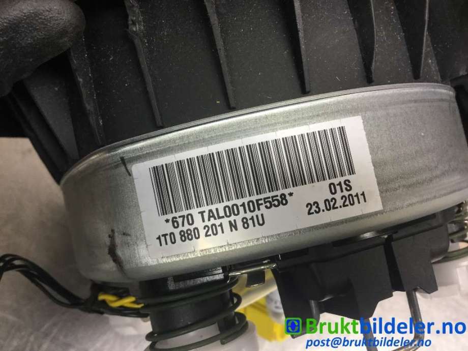 Airbag rattpute til VW Tiguan 2011-2016 (Type I, Fase 2)  (VOLKSWAGEN|1T0 880 201 N|)