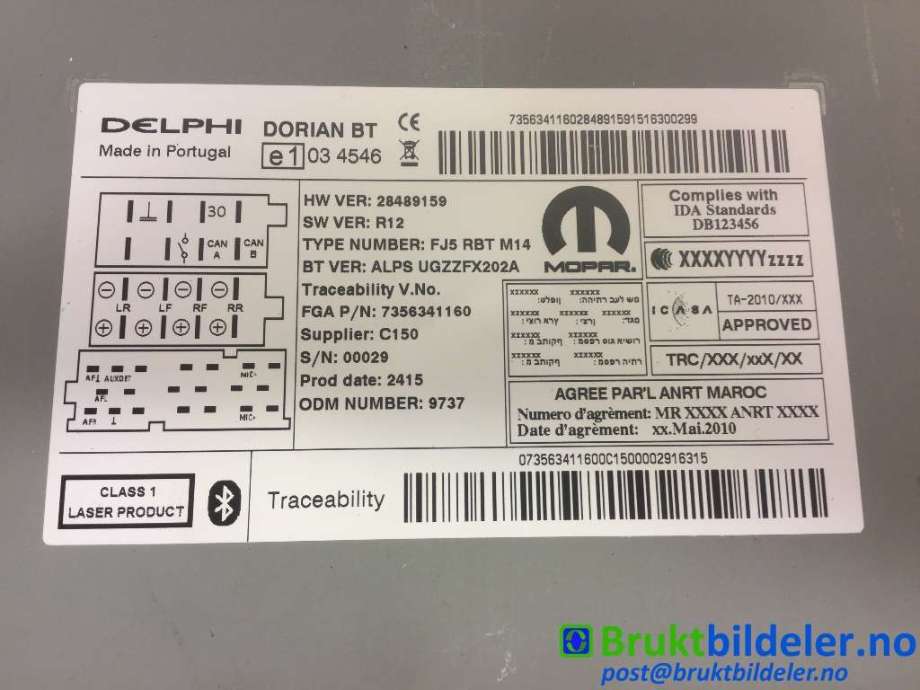 Bilstereo til Opel Combo D 2012-2018 (OPEL|28489159|)