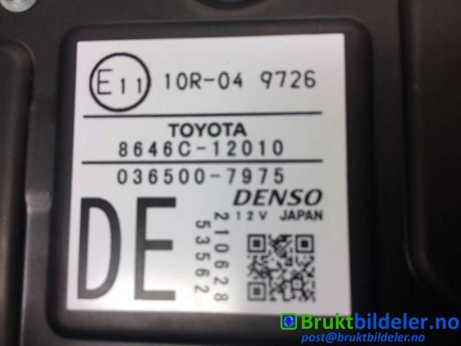Kamera til Toyota Corolla 2019-->>  (TOYOTA|8646C-12010|036500-7975|)