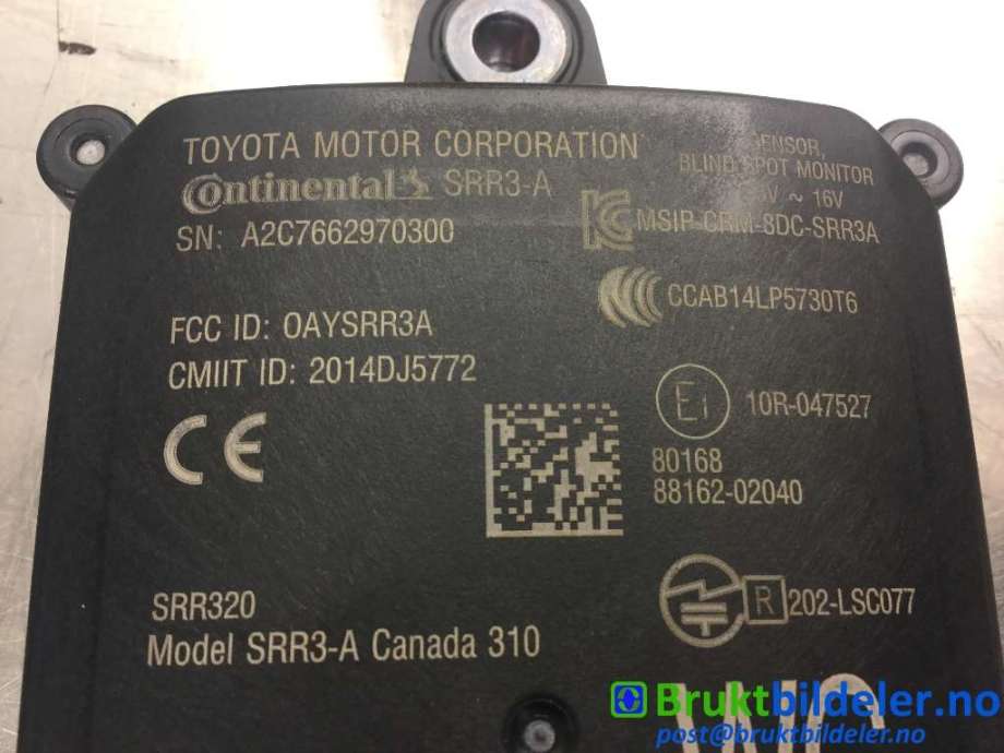 Sensor radar til Toyota Corolla 2019-->>  (TOYOTA|88162-02040|A2C7431800100|)