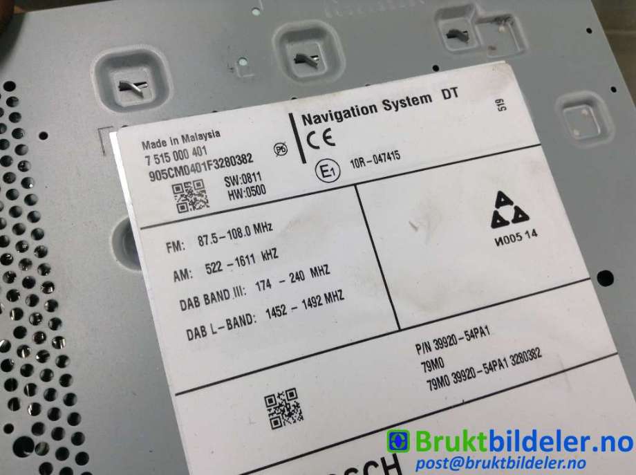 Bilstereo til Suzuki Vitara 2015-->> (Type IV)  (SUZUKI|39920-54PA1|7 515 000 401|)