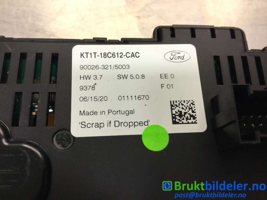 Varmeapparat betjening til Ford Transit Connect 2018-->> Type II, Fase 2  (FORD|KT1T-18C612-CAC|)