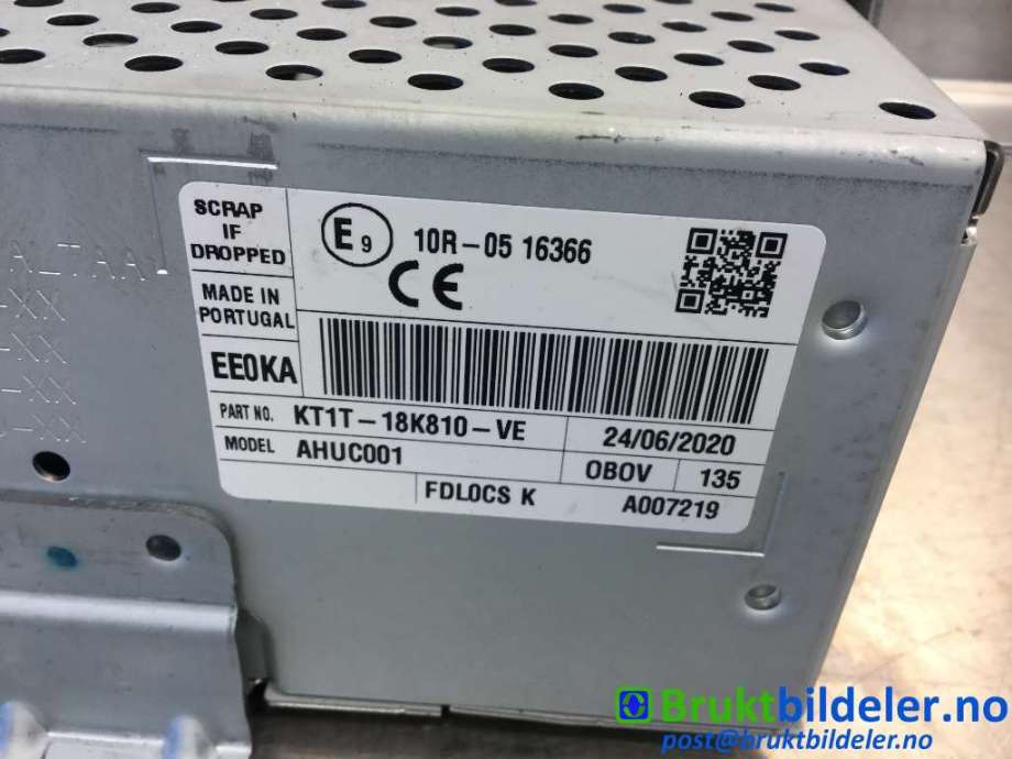 Bilstereo til Ford Transit Connect 2018-->> Type II, Fase 2  (FORD|KT1T-18K810-VE|)