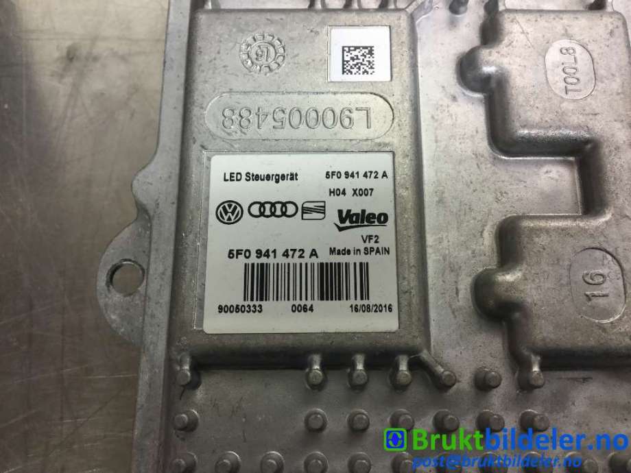 Styreenhet xenon/ballast til VW e-Golf 2017-2020 (Fase 2)  (VOLKSWAGEN|5F0 941 472 A|90050333|)