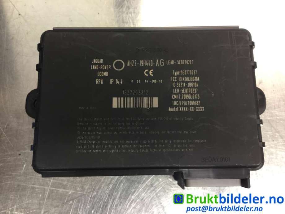 Styreenhet nøkkelfri/keyless til Jaguar XJ X351 2010-->>  (JAGUAR|AH22-19H440-AG|5E07702E7|)
