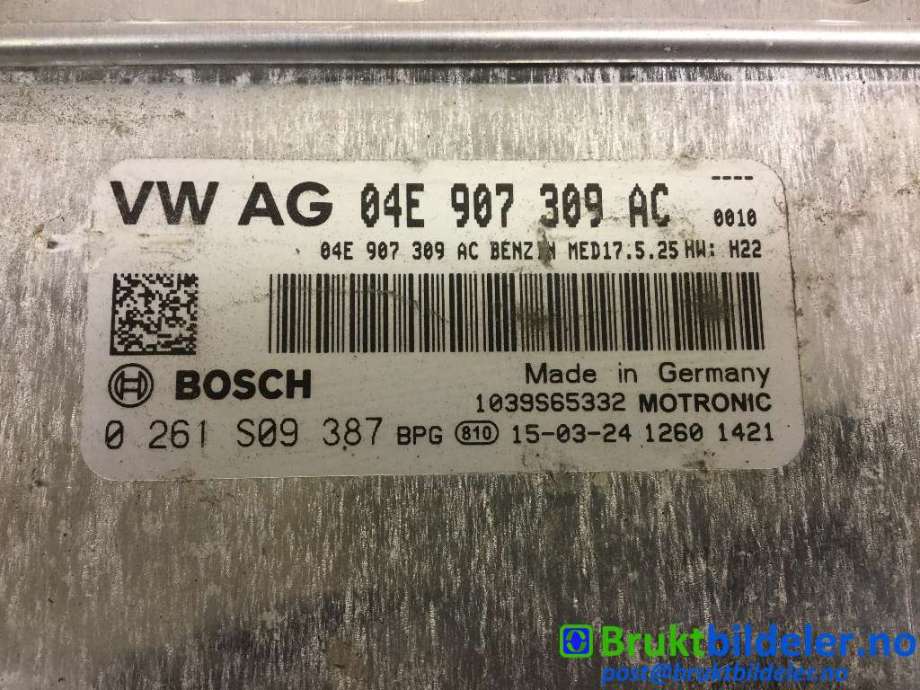 Styreenhet motor til VW Passat 2015-2019 (Fase 1) (B8) (B8) (VOLKSWAGEN|04E 907 309 AC|0 261 S09 387|)
