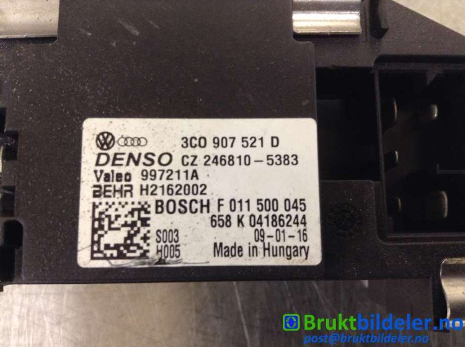 Varmeapparat motstand til VW Scirocco 2008-2013  (VOLKSWAGEN|3C0 907 521 D|F 011 500 045|)
