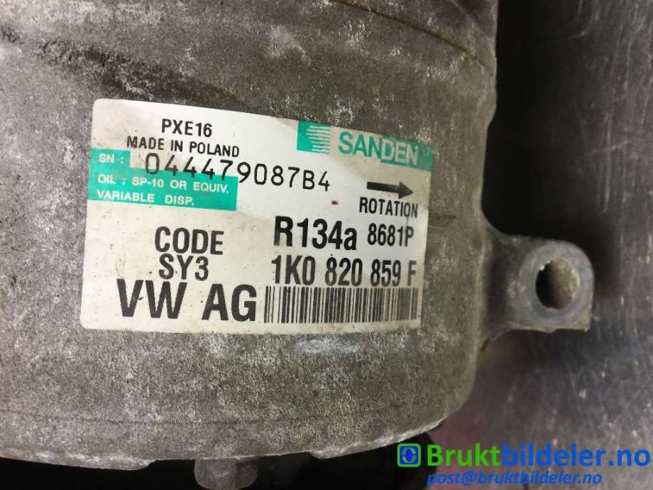 Aircondition kompressor til VW Passat 2005-2010 (B6) (B6) (VOLKSWAGEN|1K0 820 859 F|)
