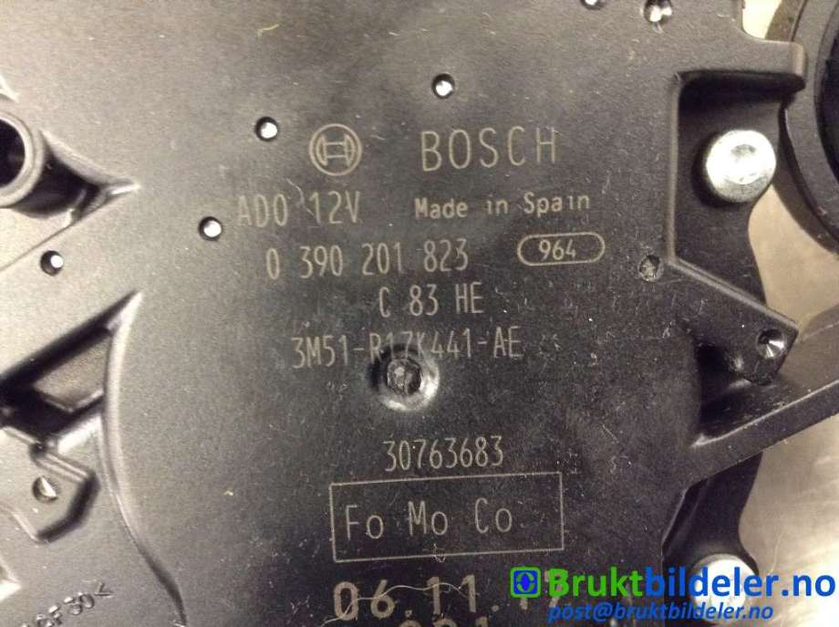 Viskermotor bakrute til Ford S-Max 2006-2010 (Type I, Fase 1)  (FORD|3M51-R17K441-AE|0 390 201 823|)