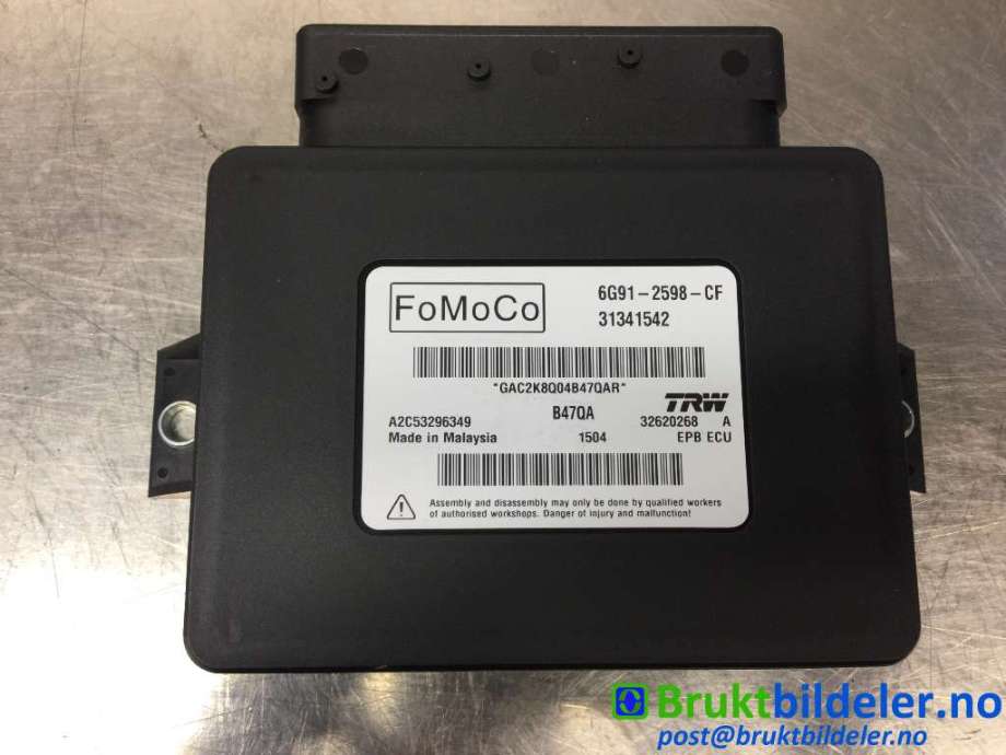 Styreenhet elektrisk parkbrems (EPB - Electric Parking Brake) til Volvo XC60 2008-2013 (Type I, Fase 1)  (VOLVO|31341542|6G91-2598-CF|)