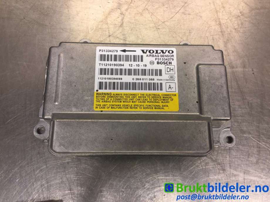 Airbag elektronikk til Volvo XC60 2008-2013 (Type I, Fase 1)  (VOLVO|31334279|0 285 011 088|)