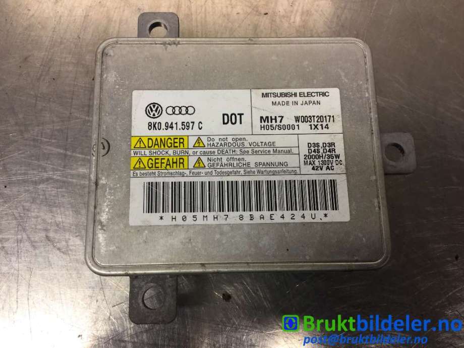Styreenhet xenon/ballast til VW Tiguan 2011-2016 (Type I, Fase 2)  (VOLKSWAGEN|8K0 941 597 C|W003T20171|)