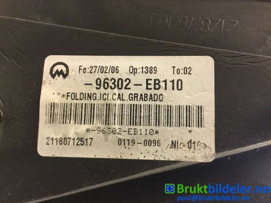 Speil venstre til Nissan Navara 2005-2010 (Fase 1) (D40) (D40) (NISSAN|96302 EB110|)