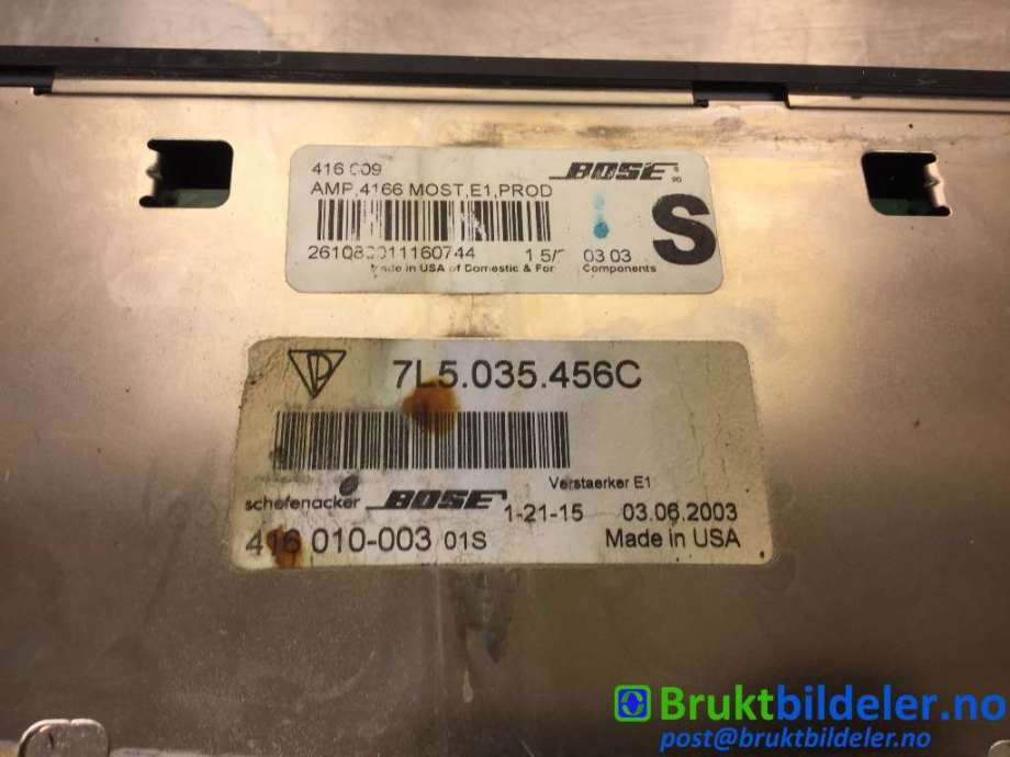 Bilstereo forsterker til Porsche Cayenne 2002-2006 (Fase 1) (9PA) (9PA) (PORSCHE|7L5 035 456 C|)