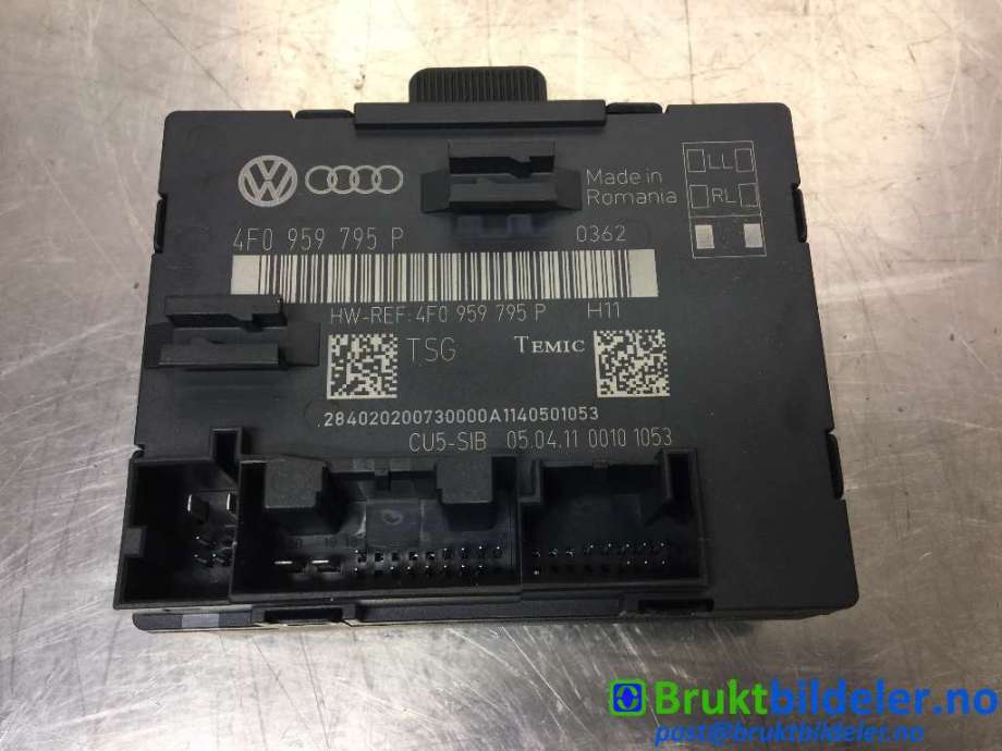 Styreenhet dør venstre foran til Audi Q7 2010-2015 (Type I, Fase 2) (AUDI|4F0 959 795 P|)