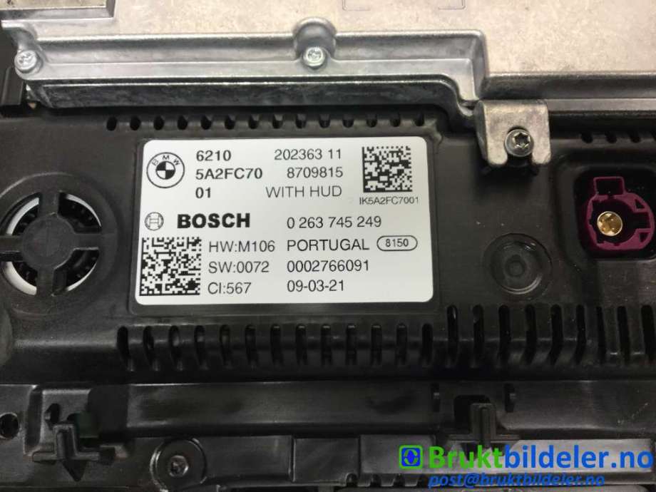 Instrumentpanel til BMW X5 2018-->> (G05) (G05) (BMW|6210 5A2FC70|0 263 745 249|)