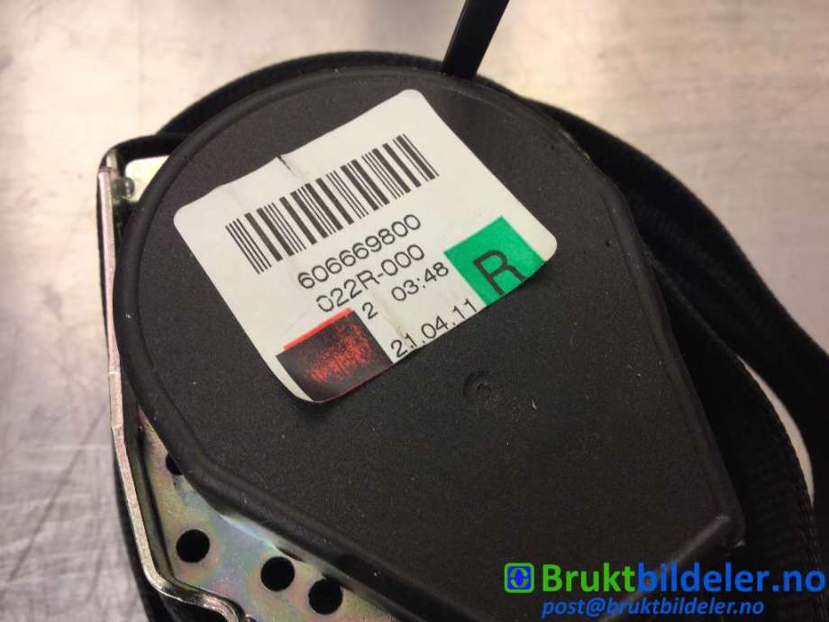Sikkerhetsbelte bak høyre til Audi Q7 2010-2015 (Type I, Fase 2) (AUDI||606669800)