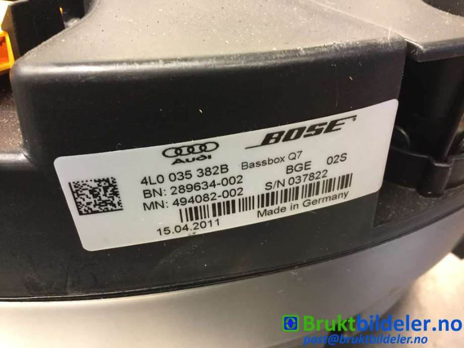 Bilstereo diverse til Audi Q7 2010-2015 (Type I, Fase 2)  (AUDI|4L0 035 382 B|)