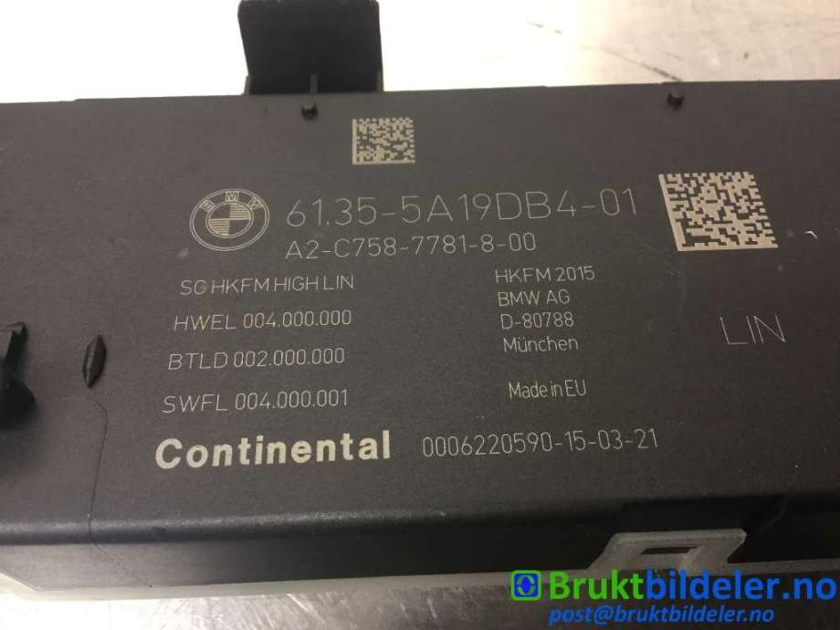 Styreenhet diverse til BMW X5 2018-->> (G05) (G05) (BMW|6135 5A19DB4|A2C7587781800|)