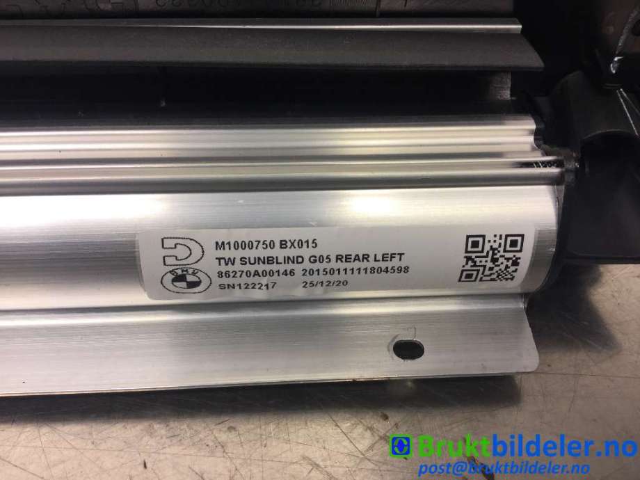 Solskjerm til BMW X5 2018-->> (G05) (G05) (BMW|86270A00146|M1000750 BX015|SN122217)