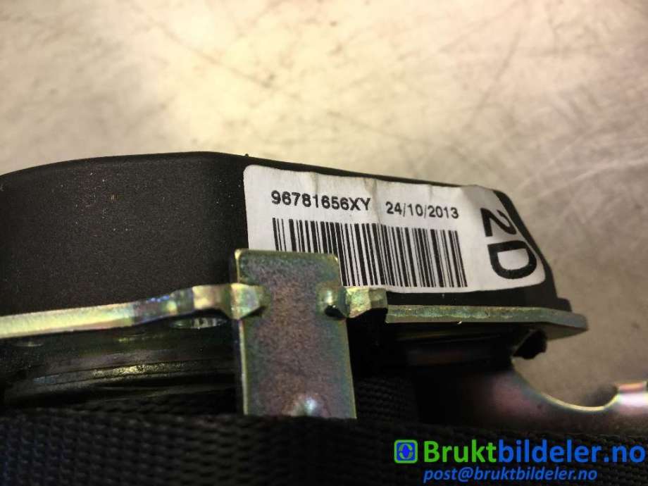 Sikkerhetsbelte bak høyre til Peugeot 2008 2013-2019 (Type I) (PEUGEOT|96761656XY|)