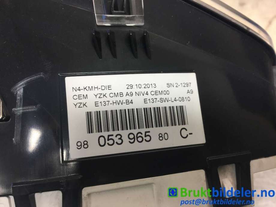 Instrumentpanel til Peugeot 2008 2013-2019 (Type I) (PEUGEOT|98 053 965 80|)