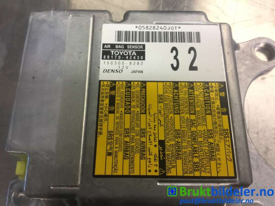 Airbag elektronikk til Toyota RAV4 2013-2015 (Type IV, Fase 1)  (TOYOTA|89170-42430|150300-8282|)