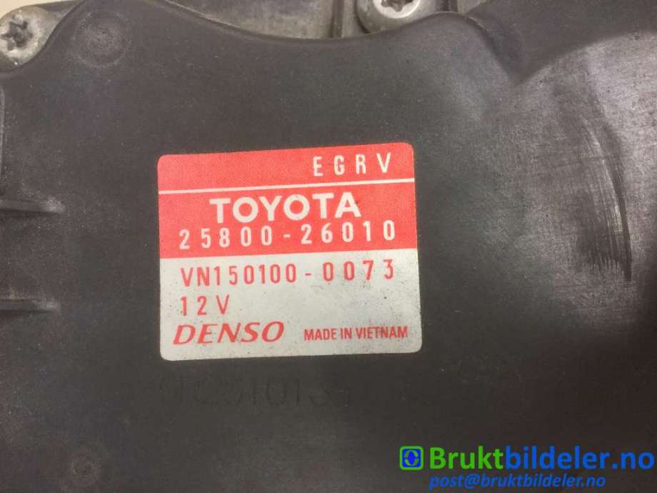 EGR-ventil til Toyota RAV4 2013-2015 (Type IV, Fase 1)  (TOYOTA|25800-26010|150100-0073|)