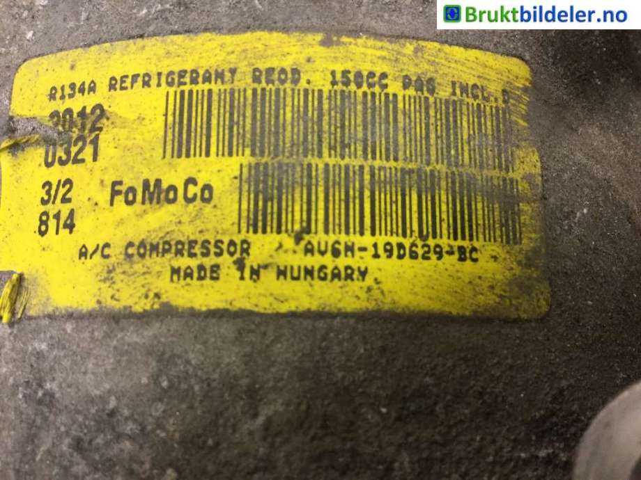Aircondition kompressor til Ford S-Max 2010-2015 (Type I, Fase 2)  (FORD|AV6N-19D629-BC|)