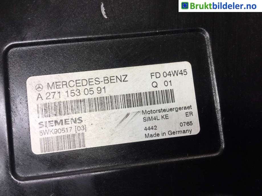 Styreenhet motor til Mercedes C-Klasse 2004-2007 (Fase 2) (W203) (W203) (MERCEDES|A 271 153 05 91|5WK90517|)