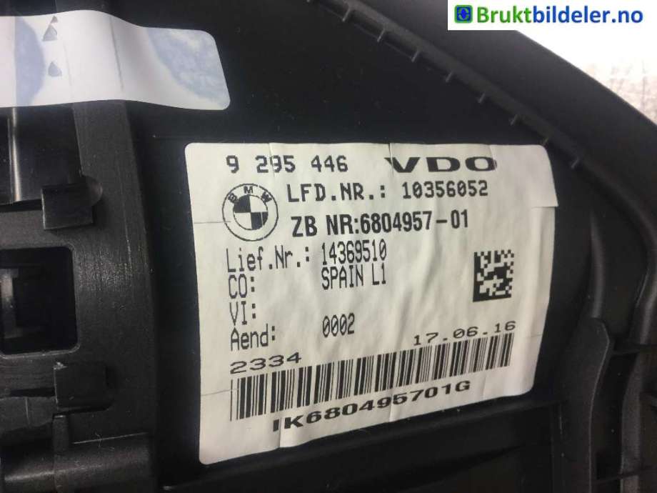 Instrumentpanel til BMW X1 2015-2022 (F48) (F48) (BMW|9295446|A2C39310100|)