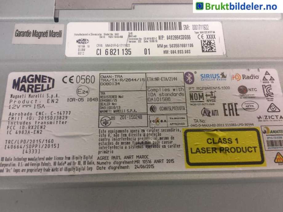Bilstereo til BMW X1 2015-2022 (F48) (F48) (BMW|6 821 135|)