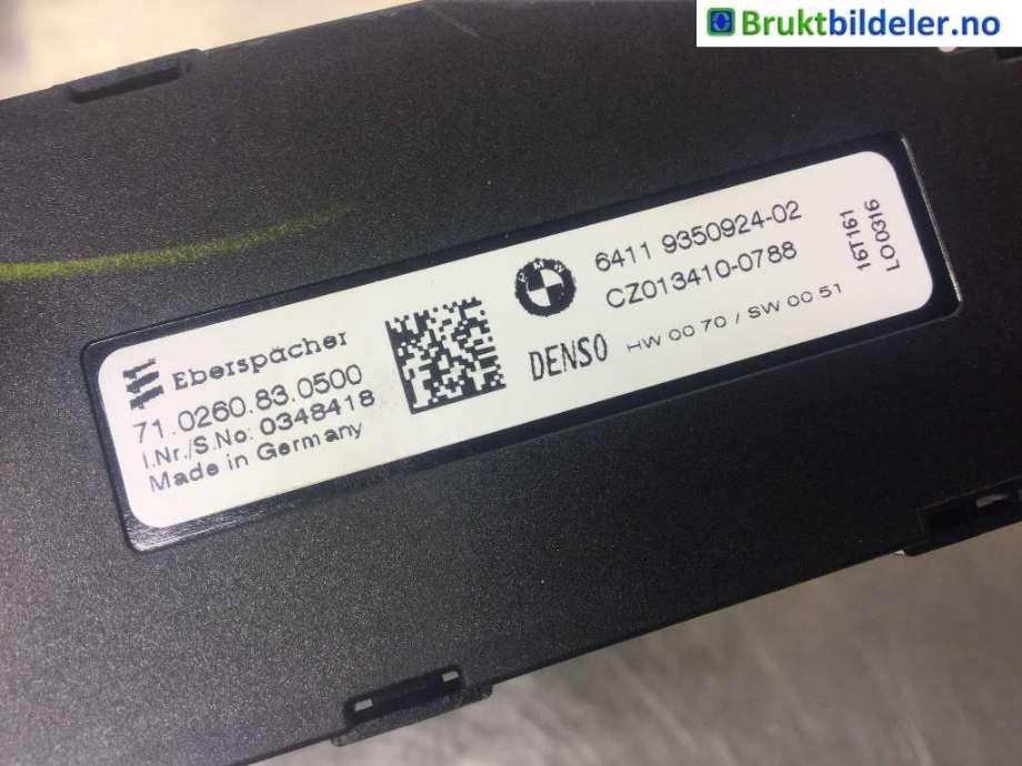 Varmeapparat register til BMW X1 2015-2022 (F48) (F48) (BMW|9350924||64119350924)