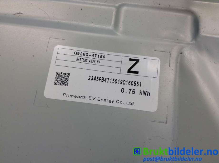 Batteripakke elbil til Toyota Corolla 2019-->>  (TOYOTA|G9280-47150|)