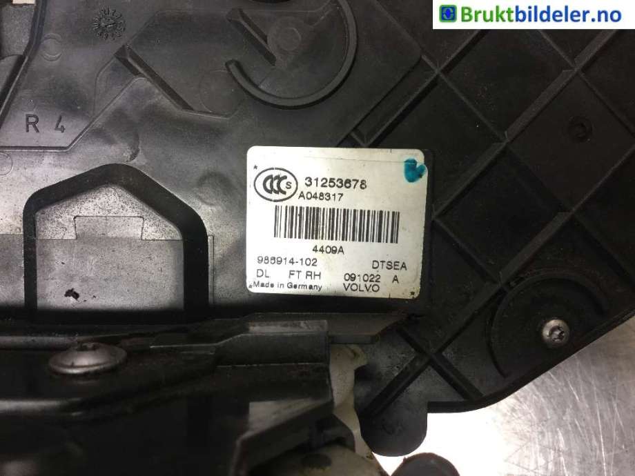 Låsekasse høyre foran til Volvo S80 2006-2013 (Type II, Fase 1)  (VOLVO|31253678|)