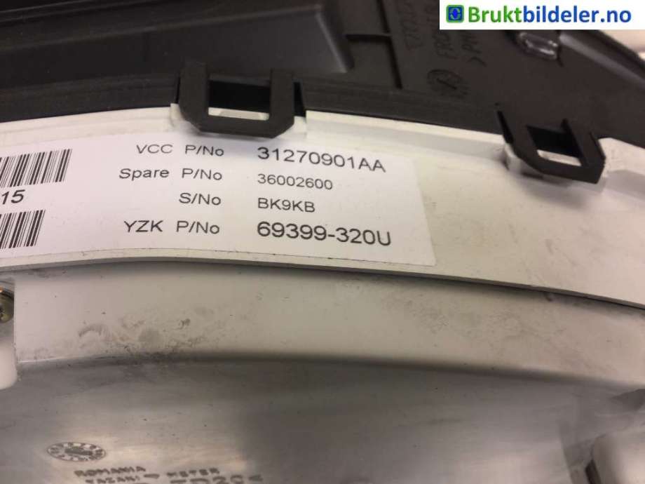 Instrumentpanel til Volvo S80 2006-2013 (Type II, Fase 1)  (VOLVO|31270901||31270901AA)