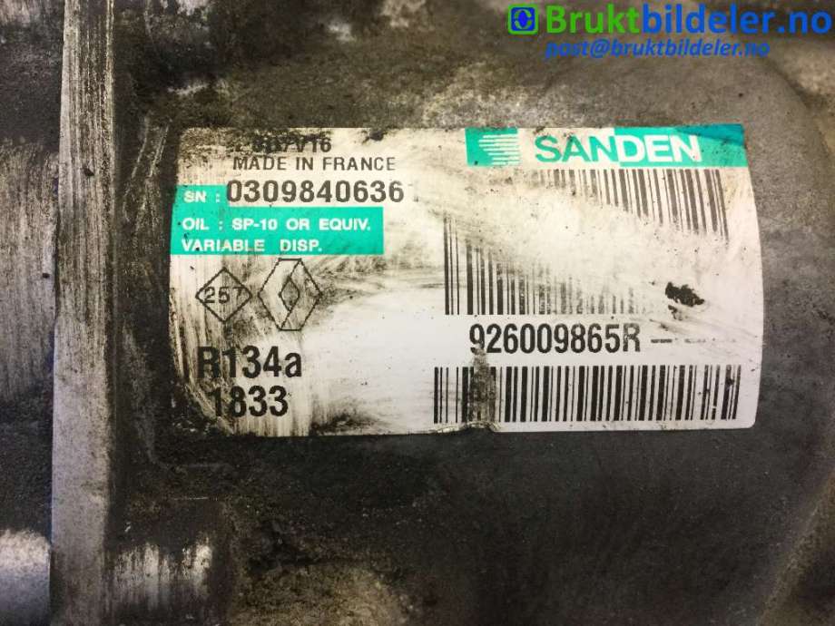Aircondition kompressor til Nissan Qashqai 2010-2014 (Type I, Fase 2)  (NISSAN||03098406361|926009865R)