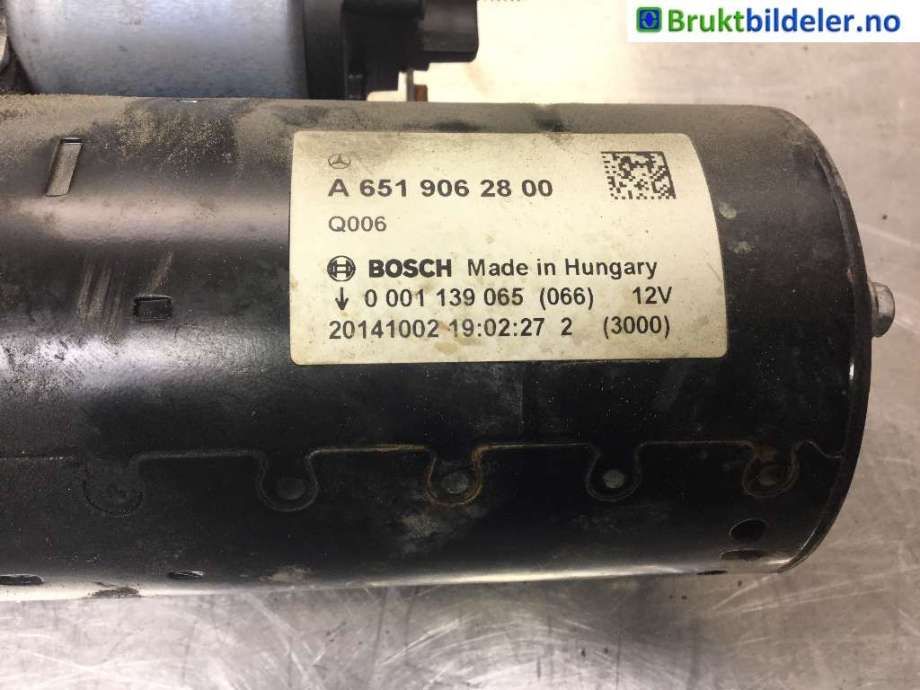 Starter diesel til Mercedes C-Klasse 2014-2018 (Fase 1) (W205) (W205) (MERCEDES|A 651 906 28 00|0 001 139 065|)
