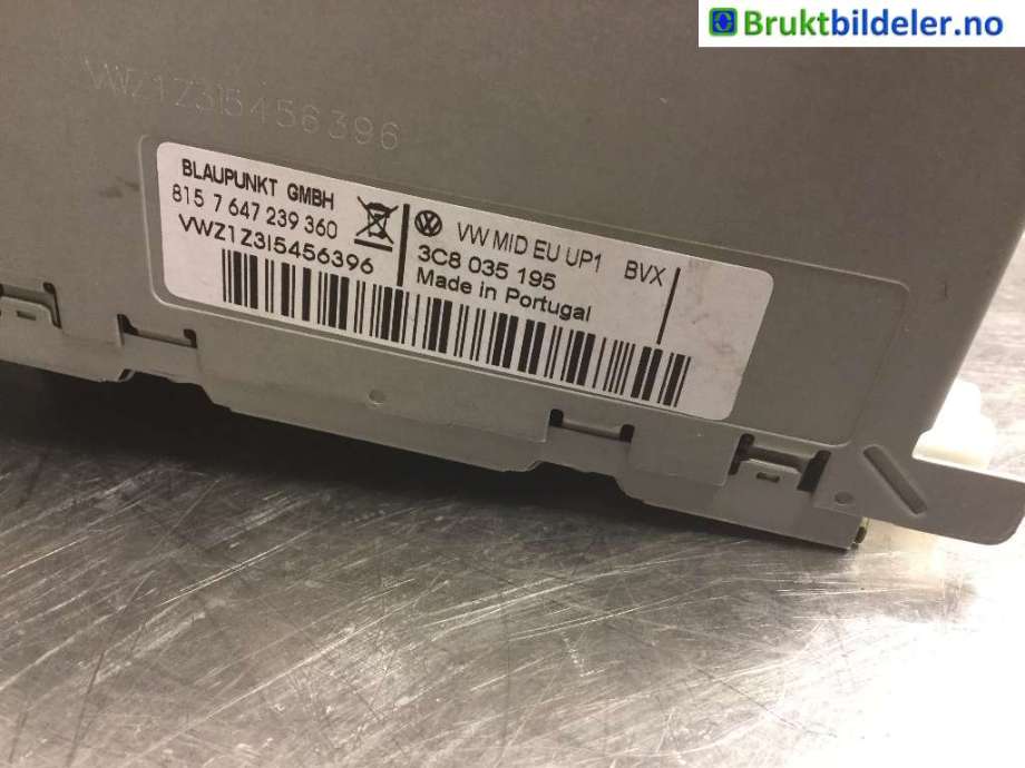 Bilstereo til VW Polo 2009-2014 (Type V, Fase 1)  (VOLKSWAGEN|3C8 035 195|7 647 239 360|)