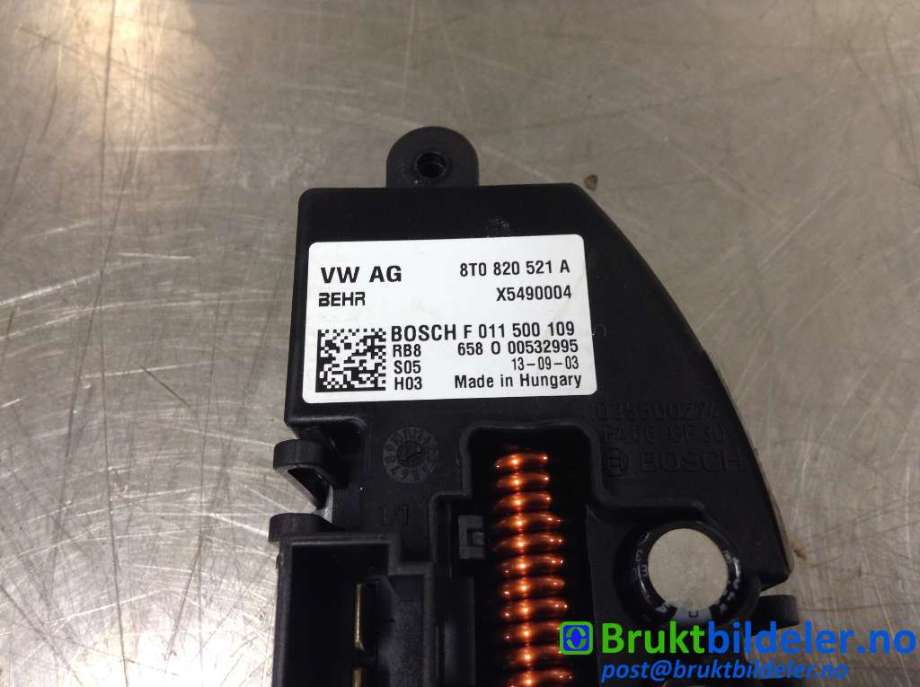 Varmeapparat motstand til Audi A5 2007-2016 (Type I)  (AUDI|8T0 820 521 A|F 011 500 109|X5490004)