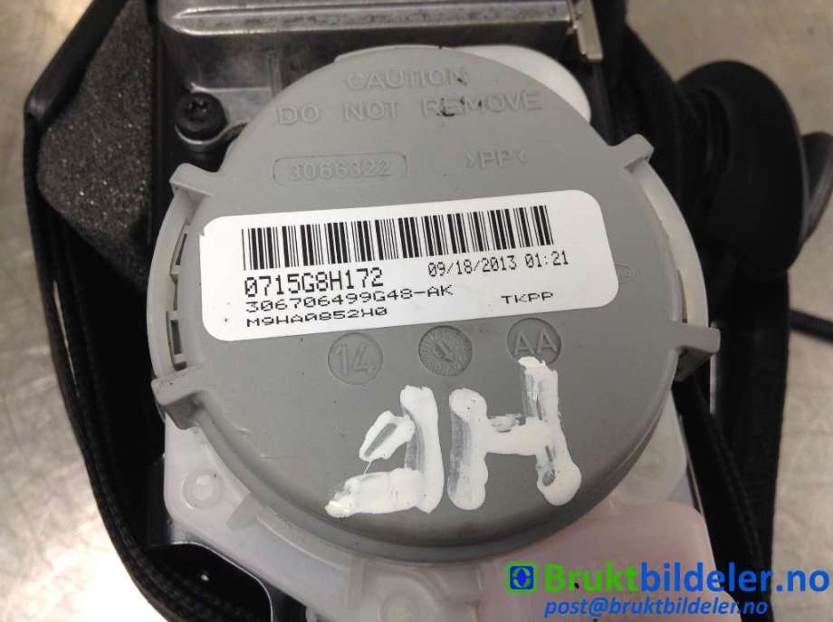Sikkerhetsbelte foran høyre til Audi A5 2007-2016 (Type I)  (AUDI||0715G8H172|307100310)