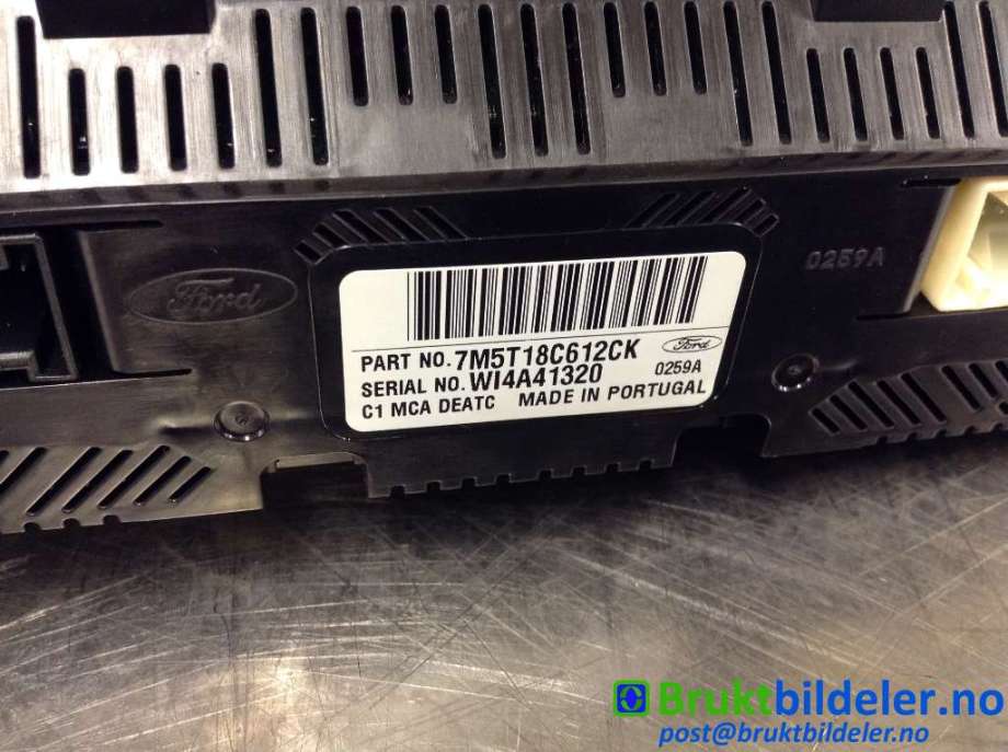 Varmeapparat betjening til Ford Kuga 2008-2012 (Type I) (FORD|7M5T-18C612-CK|WI4A41320|)